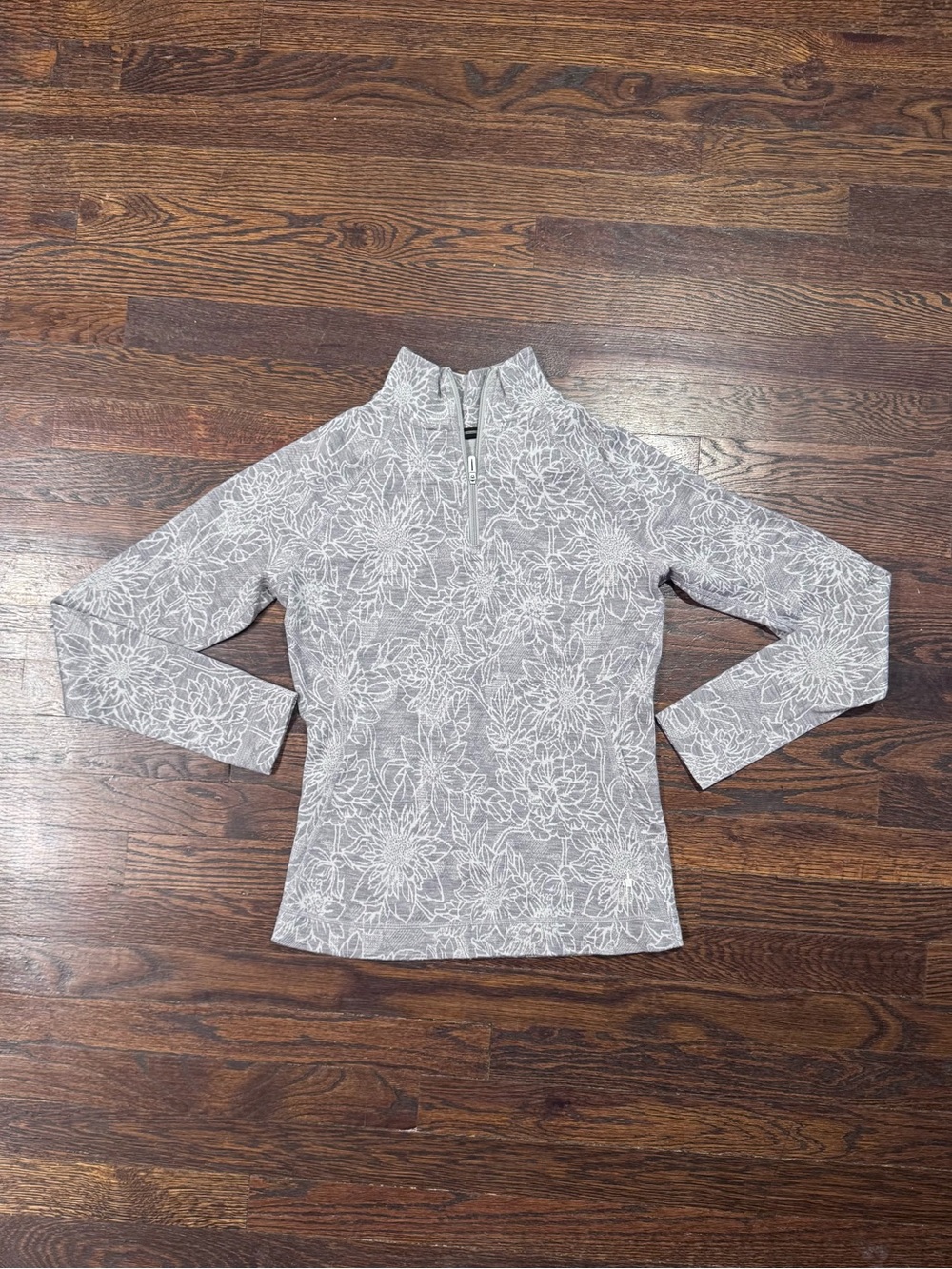 Smartwool Gray Floral Half-Zip Pullover